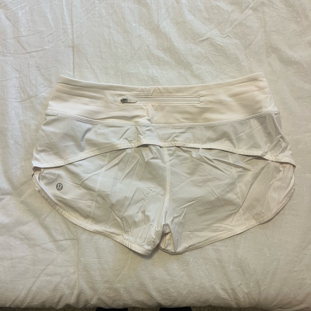 Lululemon White Speed Up Shorts - Picture 2 of 3